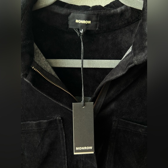 MONROW black velour romper size S new with tags MSRP $175 - Picture 13 of 16